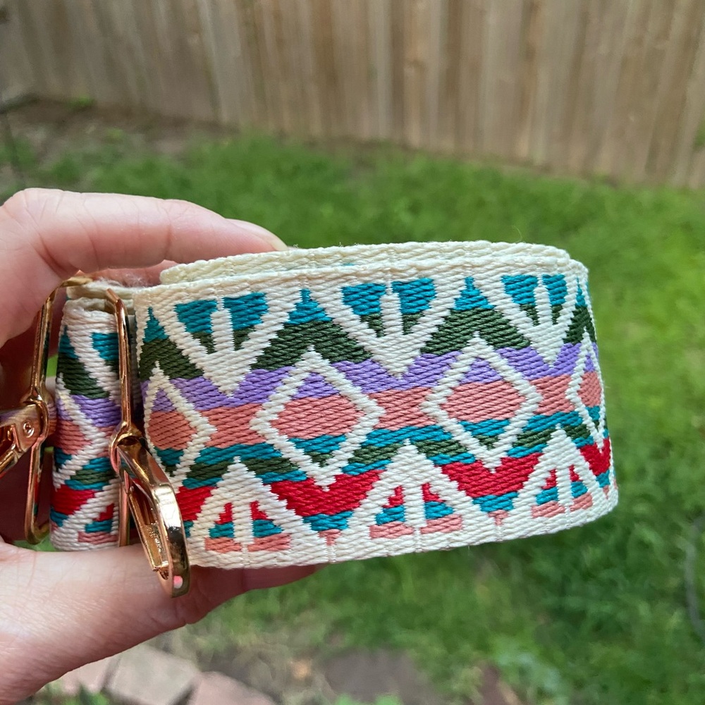 Camera/Guitar Strap- Colorful Geometric Patterned Strap for Bags/Totes NWOT - Picture 2 of 10